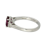 9ct White Gold 1.87ct Oval Purple Garnet & Diamond Trilogy Ring