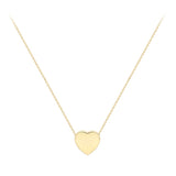 9ct Yellow Gold 17" Trace Link Chain with Heart Pendant
