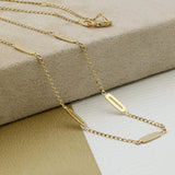 9ct Yellow Gold Lozenge Motif Curb Link Necklace 18"
