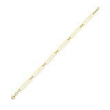 9ct Yellow Gold Elongated Oval "Paperclip" Link Bracelet 19cm