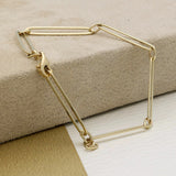 9ct Yellow Gold Elongated Oval "Paperclip" Link Bracelet 19cm
