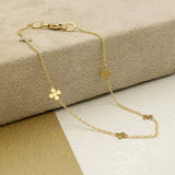 9ct Yellow Gold Clover Motif Chain Bracelet 18.5cm