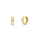 9ct Yellow Gold Extra Small Round Tube Huggie Earrings 8mm