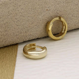 9ct Yellow Gold Extra Small Round Tube Huggie Earrings 8mm