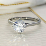 Platinum Laboratory-Grown 1.5ct Round Brilliant Cut Diamond Solitaire Engagement Ring