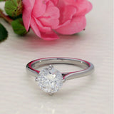 Platinum Laboratory-Grown 1.5ct Round Brilliant Cut Diamond Solitaire Engagement Ring