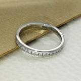 Platinum 0.25ct Round Brilliant Cut Diamond Channel Set 2.4mm Half Eternity Ring