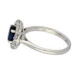 9ct White Gold 1.14ct Oval Sapphire & 0.70ct Diamond Halo Cluster Ring