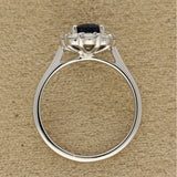 9ct White Gold 1.14ct Oval Sapphire & 0.70ct Diamond Halo Cluster Ring