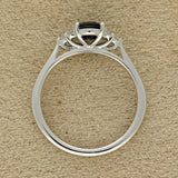 9ct White Gold 0.91cts Oval Cut Sapphire With Diamond Trefoil Shoulders Ring