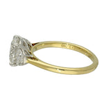 9ct Yellow Gold Laboratory-Grown Diamond 2ct Round Brilliant with Half Moon Cuts Trilogy Ring