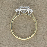9ct Yellow Gold Laboratory-Grown Diamond 2ct Round Brilliant with Half Moon Cuts Trilogy Ring