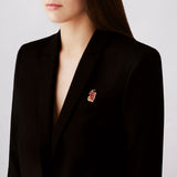 Lalique Vigne Brooch, Red Crystal & 18K Gold Plated 10756100
