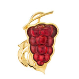 Lalique Vigne Brooch, Red Crystal & 18K Gold Plated 10756100