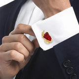 Lalique Vigne Cufflinks Red Crystal & 18K Gold Plated 10756200