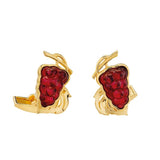 Lalique Vigne Cufflinks Red Crystal & 18K Gold Plated 10756200