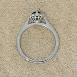 Platinum Pear Cut Emerald & Diamond Teardrop Halo Ring