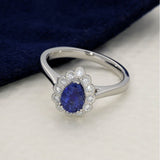 Platinum Pear Cut Sapphire & Diamond Teardrop Halo Ring