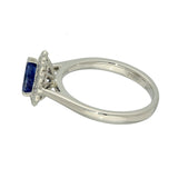 Platinum Pear Cut Sapphire & Diamond Teardrop Halo Ring