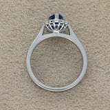 Platinum Pear Cut Sapphire & Diamond Teardrop Halo Ring