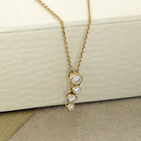 18ct Yellow Gold 0.36ct Diamond Bubble Pendant Necklace 16-18"