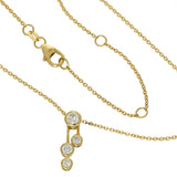 18ct Yellow Gold 0.36ct Diamond Bubble Pendant Necklace 16-18"