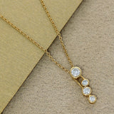 18ct Yellow Gold 0.36ct Diamond Bubble Pendant Necklace 16-18"