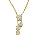 18ct Yellow Gold 0.36ct Diamond Bubble Pendant Necklace 16-18"