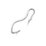 Silver Solid Wavy Torque Bangle