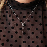 Silver 18" Graduated Round Ball Drop Necklet