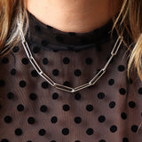 Silver 18" Paperclip Link Chain