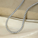 9ct White Gold 5ct Laboratory-Grown Diamond Collar Tennis Necklace 42cm