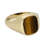 Vintage 9ct Yellow Gold Tigers Eye Signet Ring 1973