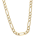Pre-owned 9ct Yellow Gold 22" Curb Figaro Chain 16.4g