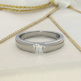 Pre-Owned Platinum Tension Set 0.33ct Princess Cut Diamond Solitaire Ring