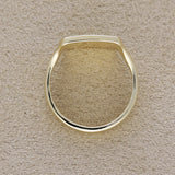 Pre-Owned 9ct Yellow Gold Square Signet Ring With Single Diamond