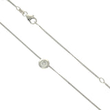 9ct White Gold Bezel Set 0.30ct Diamond Solitaire Pendant Necklace