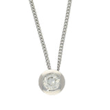 9ct White Gold Bezel Set 0.30ct Diamond Solitaire Pendant Necklace