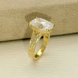 18ct Yellow Gold 8ct Laboratory-Grown Old Mine Cut Diamond Large Deco Cocktail Ring