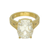 18ct Yellow Gold 8ct Laboratory-Grown Old Mine Cut Diamond Large Deco Cocktail Ring