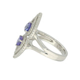 18ct White Gold Tanzanite & Pave Diamond Cocktail Ring
