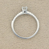 18ct White Gold 0.50ct F SI2 Round Diamond Solitaire Shoulders Engagement Ring