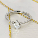 Platinum GIA Cert F VS1 0.34ct Pear Shape Diamond Solitaire Engagement Ring