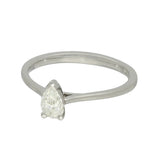 Platinum GIA Cert F VS1 0.34ct Pear Shape Diamond Solitaire Engagement Ring