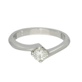 18ct White Gold 0.30ct D VS2 Certificated Round Diamond Compass Set Solitaire Engagement Ring