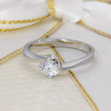 18ct White Gold 0.30ct D VS2 Certificated Round Diamond Compass Set Solitaire Engagement Ring