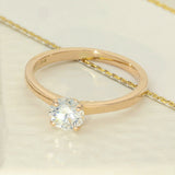 18ct Rose Gold 0.60ct GIA Cert Round Brilliant Cut Diamond Solitaire Engagement Ring