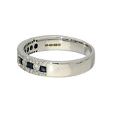 9ct White Gold Sapphire & Diamond Triple Row Half Eternity Ring
