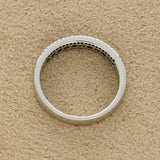 9ct White Gold Sapphire & Diamond Triple Row Half Eternity Ring