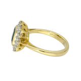 18ct Yellow Gold 0.80ct Emerald & Diamond Cluster Cocktail Ring